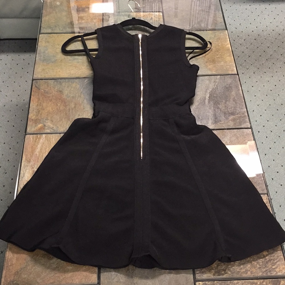 BEBE BLACK BANDAGE ILLUSION NECKLINE DRESS - Picture 2 of 8